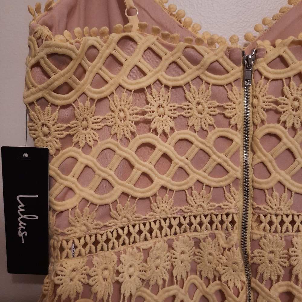 Lulus Beauty and Lace Yellow Crochet Lace Mini Dress - Picture 16 of 16